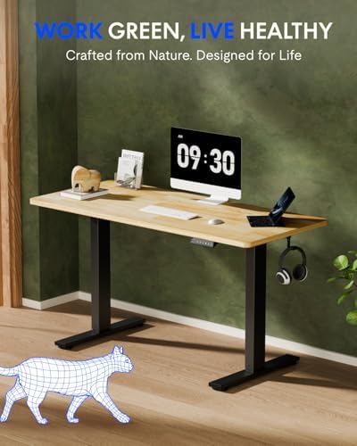 FLEXISPOT 48" x 24" Solid Wood Standing Desk, Black Frame - Image 2