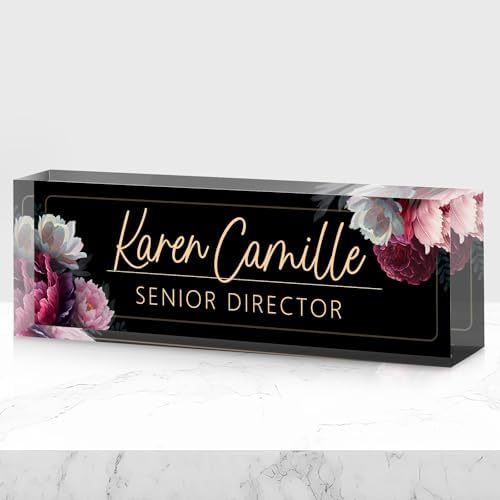 Custom Office Name Plate for Desk - Name Plate Personalized Gifts for Coworkers, Boss, Teacher, Social Worker - Acrylic Office Desk Decor for Women Men - Employee Appreciation Gifts (black) by EveryBaositycraftsgiftisone-of-a-kind%E2%80%94exclusivelycraftedforyou