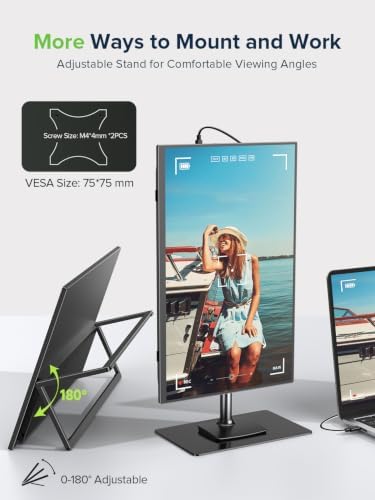 EVICIV Portable Monitor Touchscreen 15.6" 10-Point Touch Travel Monitor - Image 6