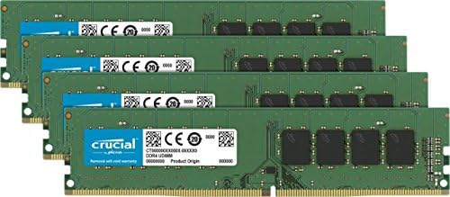 Crucial 64GB Kit (16GBx4) DDR4 2133 MT/s (PC4-17000) DR x8 Unbuffered DIMM 288-Pin Memory - CT4K16G4DFD8213 by Crucial