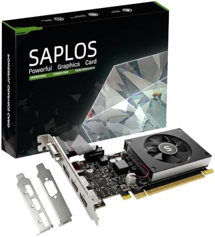 GT 730 Graphics Card 4GB DDR3 64-bit, 2 HDMI, DisplayPort, VGA, Video Card by SAPLOS