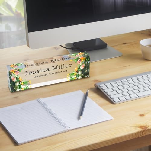 Personalized Acrylic Office Desk Name Plate with Name And Title Printing - Image 2