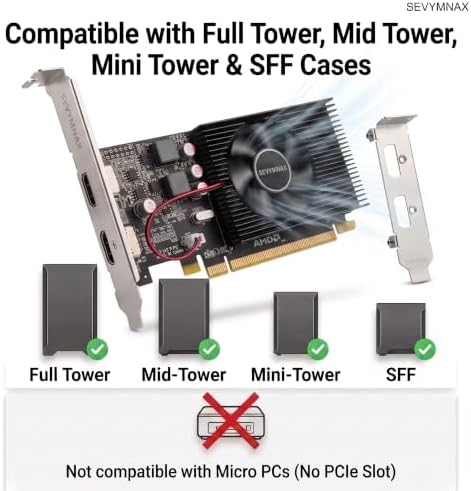 Radeon HD 6570 2GB DDR3 Low Profile Dual HDMI PCIe Graphics Card - Image 2