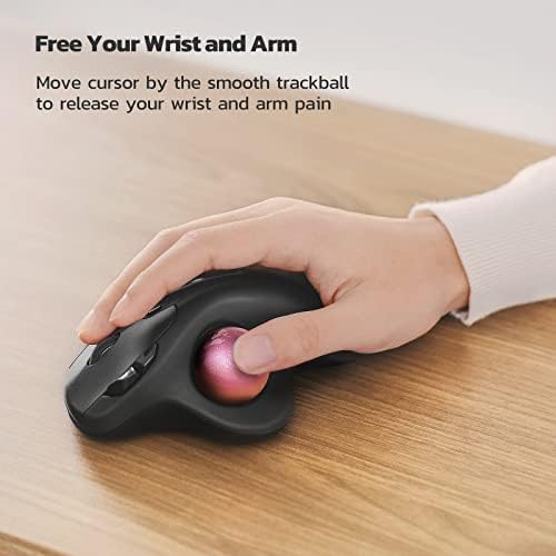 Nulea M501 Wireless Trackball Mouse Ergonomic Thumb Control, 4 DPI Levels - Image 3