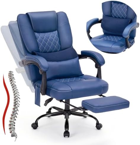 400lbs Reclining Office Chair with Ergonomic Lumbar Support by Unknown