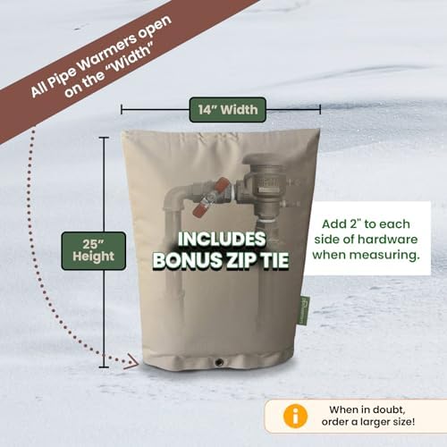 The Original Winter Pipe Insulation Cover (0˚F) - Extra-Thick EVA+NBR (UV-Coated) Insulated Backflow Preventer Freeze Protection, Pump Cover, Sprinkler/Well/Valve Head Cover - (14" W X 25" H) - Image 2