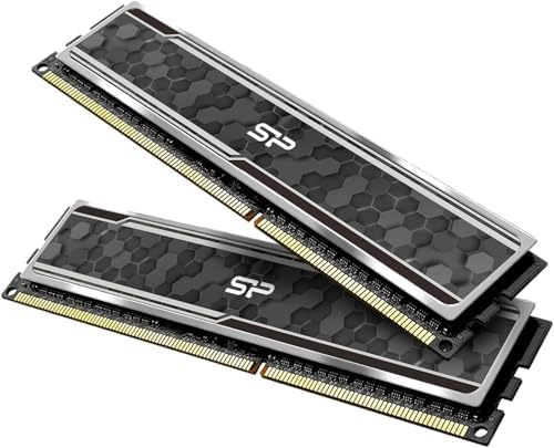 Silicon Power Value Gaming DDR4 RAM 16GB (2x8GB) 3200MHz (PC4 25600) 288-pin CL16 1.35V UDIMM Desktop Memory Module with Heatsink Grey SU016GXLZU320BDAJ5 by SPSiliconPower