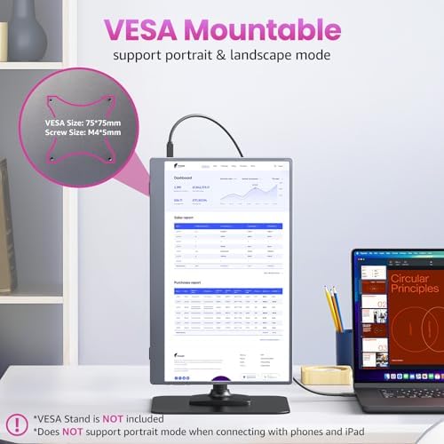 kksmart Portable Monitor 15.6 inch 1080P FHD 86% sRGB 60Hz, Travel Monitor for Laptop MacBook Surface PC Xbox PS5, HDMI USB-C VESA Compatible Built-in Speaker - Image 6