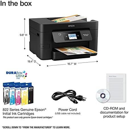 Epson Workforce Pro WF-3823 Wireless Color All-in-One Inkjet Printer - Image 5