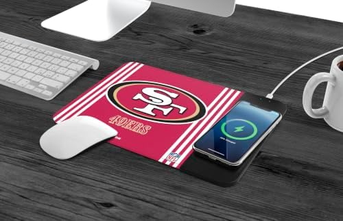 SOAR NFL Official Established Primary Logo Wordmark Home Office Wireless Charging Mouse Pad Mat 11.8" x 8.6" (San Francisco 49ers) - Image 2
