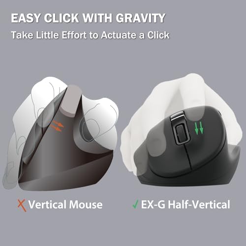ELECOM Left Hand Wireless Ergonomic Mouse, 2.4GHz with Mini USB Receiver, Silent Click, 2000DPI, 5 Buttons, Optical Sensor, Compatible with PC, Mac, Laptop, EX-G, Msize Black (M-XGM31DBSKBK) - Image 4