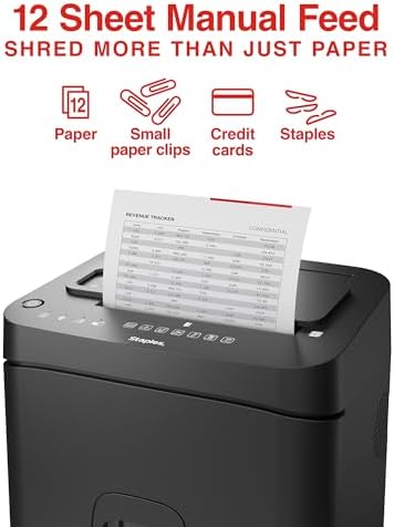 Staples 150-Sheet Micro-Cut Paper Shredder, Autofeed, Anti-Jam, Black - Image 3