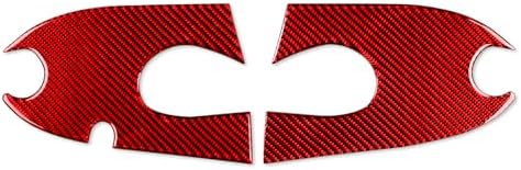 Real Soft Red Carbon Fiber Car Outer Door Bowl Panel Decorative Cover Trim Sticker Auto Exterior Decoration Accessories Compatible with Benz Smart 2016 2017 2018 2019 2020 2021 - Image 5