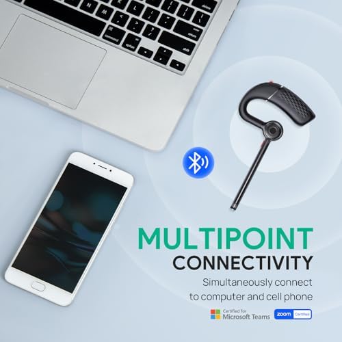 Yealink Bluetooth Headset BH71 Lite,Wireless Bluetooth Earpiece for Cell Phone，Single Ear Headset with Noise Canceling Mic for Office/Driving/Business,10Hrs Talktime,Mute - Image 3