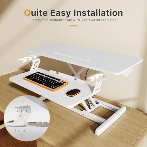 JOY worker 35" Standing Desk Converter, Height Adjustable Stand Up Riser - Image 4