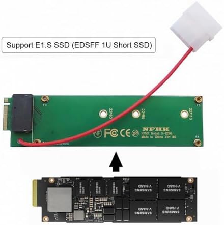 CY Adapter Ruler 1U GEN-Z EDSFF Short SSD 1C 4X E1.S to NVMe NGFF M-Key 4X Host Carrier Adapter with Power - Image 3