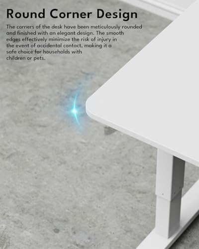Large Electric Standing Desk, Gaming Desk, 55 x 24 Inch, White - Image 7