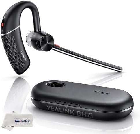 Yealink BH71 Teams Certified Wireless Headset Only 1208651 - Deskphone, PC,Mac, Video Calls, Mobile Phone Calls, Compatible with Zoom, RingCentral, Meet, Teams, Gold Support Plan Bundle by GlobalTeckWorldwide