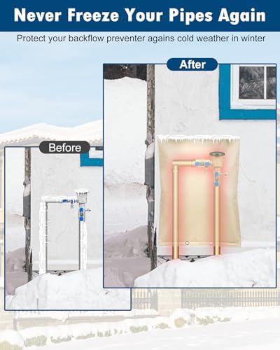 30"X24" 5 Layers Outdoor Pressure Vacuum Breaker, Well Pump, Sprinkler Valve, Faucet Cover for Winter Freeze Protection (5F), Beige - Image 3