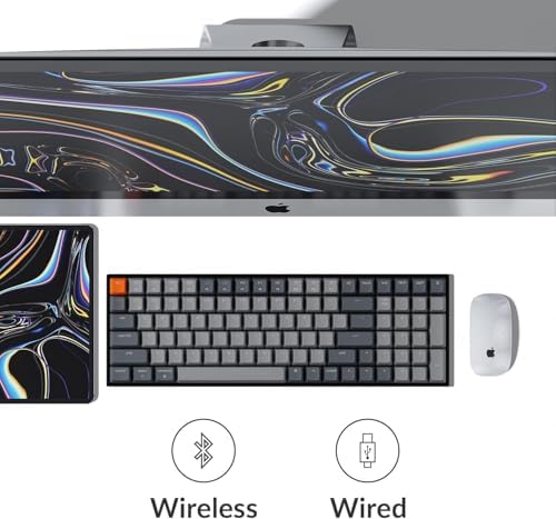 Keychron K4 96% Layout 100 Keys Wireless Bluetooth 5.1/Wired USB Mechanical Gaming Keyboard with Keychron Apex Brown Switch White LED Backlight N-Key Rollover for Mac Windows PC-Version 2 - Image 2
