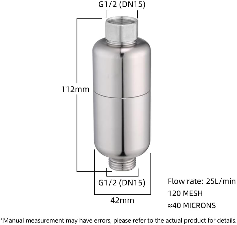 Generic Durable 304 Stainless Steel Whole House Washing Machine Sediment Filter - BPA-Free, Maintenance-Free Inline Filter with Stainless Steel Lids for Improved Laundry and General Home Use, T45-4 - Image 5