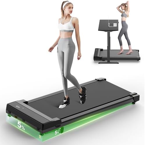 Walking Pad Treadmill with 5% Incline - Under Desk Running Machine Mat Pads for Home Office Portable Small Compact Quiet Flat Indoor Magnetic Lightweight Electric Treadmills Remote Control 4MPH by Unknown