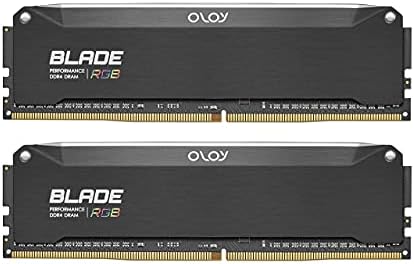 OLOy DDR4 RAM 16GB (2x8GB) Black Hairline Blade RGB 3200 MHz CL16 1.35V 288-Pin Desktop Gaming UDIMM (MD4U0832160BRKDA) by OLOy
