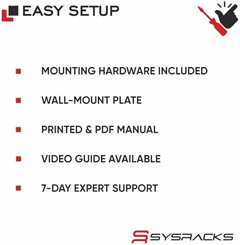 Sysracks 6U Wall Mount Server Rack Cabinet, 19” Network Enclosure, 24” Deep, Locking Glass Door, Custom-Ready IT Rack - Image 6