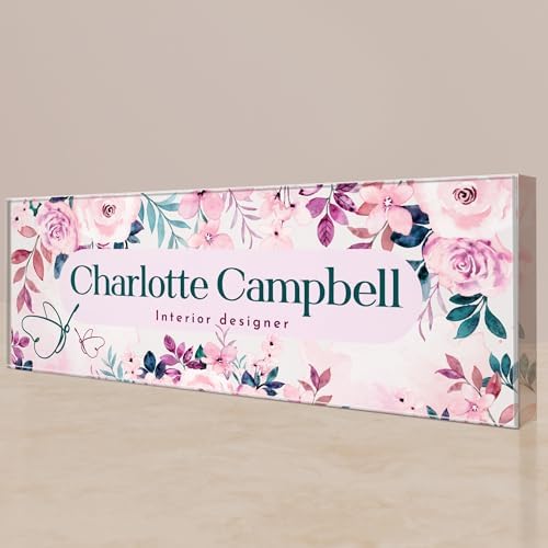 EGD Thick Clear Acrylic Desk Name Plate Personalized I Office Desk Accessories I Custom Name Plate with Multiple Design Options (10 x 3.5 Inch) (5. 1/2" Thick Clear Acrylic Color) by E-GraphicDesignInc