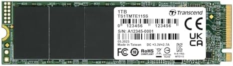 Transcend 1TB MTE115S PCIe 3.0 M.2 2280 SSD, 3200MB/s, Low Power by Transcend