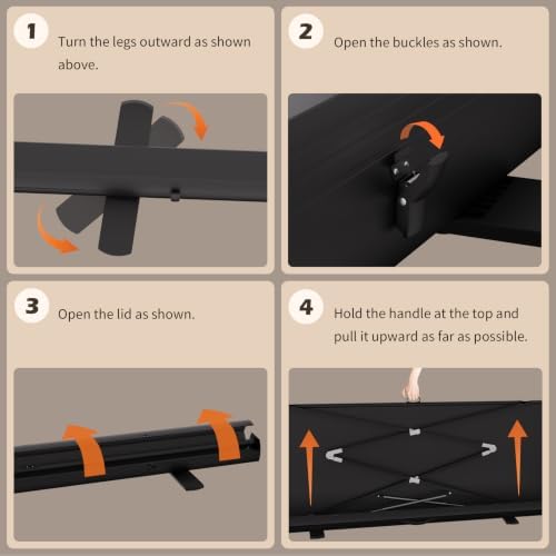 Floor Rising Projector Screen 80 Inch 16:9, Manual Pull Up Portable Screen - Image 3