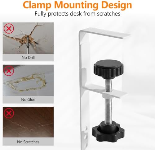 Under Desk Cable Management Tray No Drill, 24.6'' Cable Management, White - Image 4