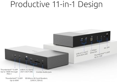 Kensington SD5000T5 Thunderbolt 5 Docking Station (K35201NA) Silver - Image 6