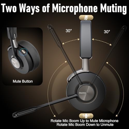 Active Noise Cancelling Headset, Wireless Hybrid ANC Headset, Bluetooth 5.2 - Image 5