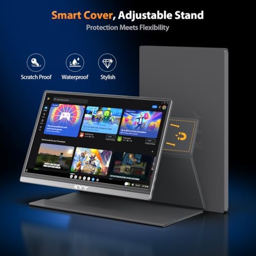 KYY Portable Monitor 15.6" 1080P Computer Monitor Screen Extender w/Cover - Image 5