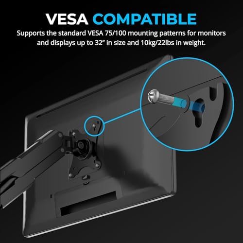 SABRENT Thunderbolt 4 Docking Station with Monitor Desk Mount, Gas-Lift Arm, 4 USB Ports, UHS-II Card Reader, Gigabit Ethernet, HDMI, DisplayPort, 8K/4K, VESA Mount for Monitors up to 32” (DS-T4WA) - Image 7