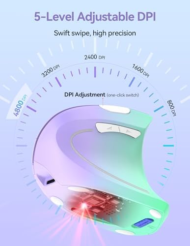 TECKNET Wireless Ergonomic Mouse, Rechargeable Wireless Vertical Mouse - Image 6