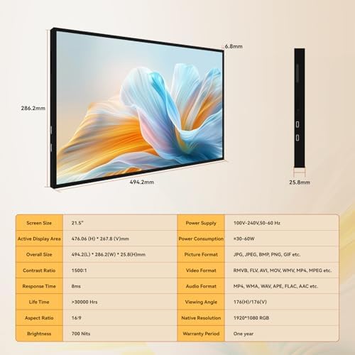 21.5" Digital Signage Display 700-Nit Android Commercial Display - Image 2