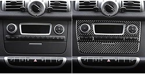 Real Black Carbon Fiber Car Central Console CD Player Control Panel Storage Box Switch Cover Sticker Compatible with Benz Smart Fortwo 2011 2012 2013 2014 2015 Auto Interior Accessories 2pcs - Image 5