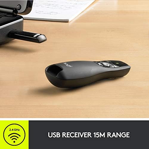 Logitech Wireless Presenter R400 USB A PowerPoint Clicker with Laser - Image 5