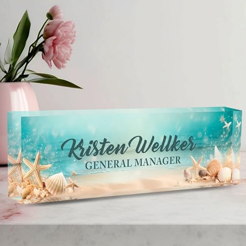 Desk Name Plate Personalized, Name Plate for Desk, Custom Office Desk Decor Office Gifts for Women Men, Acrylic Desk Accessories Employee Appreciation Gifts for Boss, Manager, Teacher, Nurse by AeekdookWoodenPuzzles