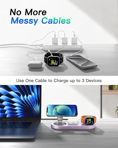 Foldable 3 in 1 Wireless Charging Station for Apple Mag-Safe Charger Stand - Image 5