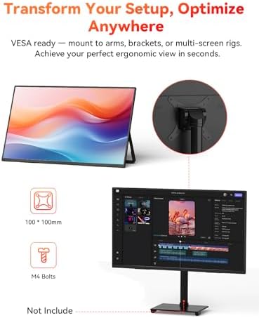 HotYeah 23.8" 100Hz Large Portable Monitor, 1080P FHD 125% sRGB IPS - Image 5