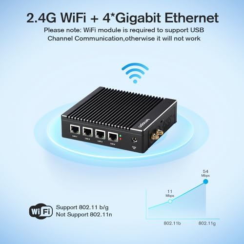 Fanless Firewall Appliance Intel J3710 4C/4T, Firewall Mini PC, 4 x Intel i226 LAN Ports, Network Gateway, Soft Router, Support PF-Sense/OPN-Sense, AES-NI (8GB RAM 128GB SSD) - Image 6