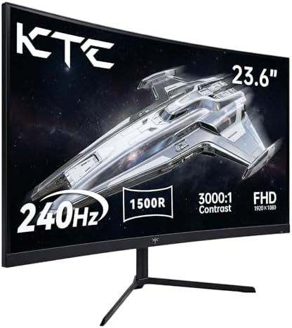 KTC 24 Inch Curved 240Hz Gaming Monitor, FHD 1500R Curve, 3000:1, H24S17P by KTC