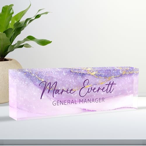 Custom Acrylic Name Plates for Desks, Personalized Office Decor by Ueedklaayy