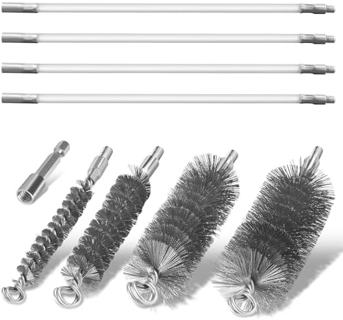 Drill-Powered Chimney Brush & Pipe Cleaning Brush Kit by Pokshow