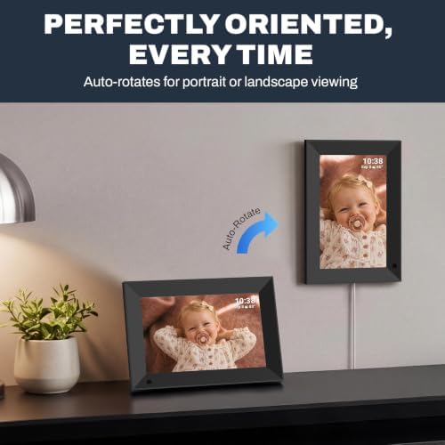 FRAMEO 8" Digital Picture Frame, Touchscreen Small Display, 16GB - Image 5