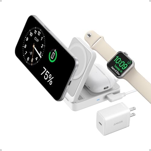 Anker MagGo 3-in-1 MagSafe-Compatible Qi2 15W Foldable Charging Station by Anker
