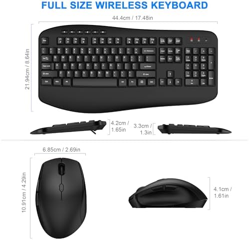 EDJO Wireless Keyboard and Mouse Combo, USB Plug & Play (Classic Black) - Image 6
